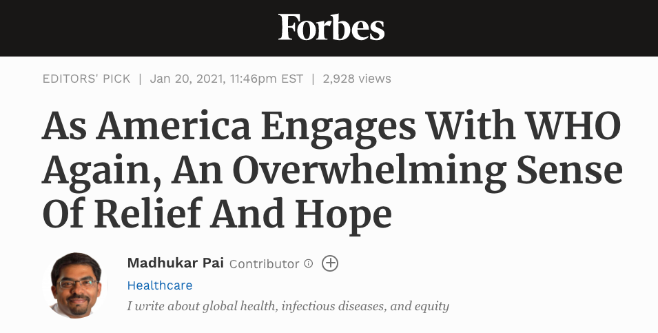 Forbes article from Jan 20, 2021